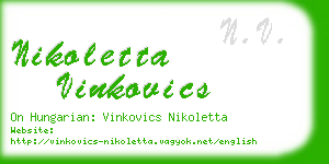 nikoletta vinkovics business card